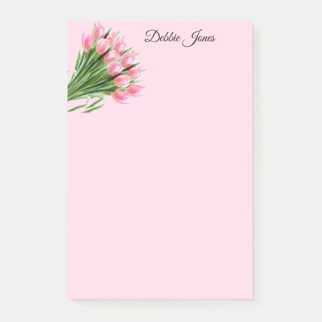 Post-it-Notes-rosa Tulips Post-it Klebezettel (Vorderseite)