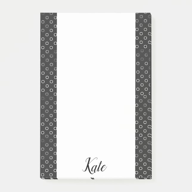 Post-it Notes Schwarz-Weiße Kreise Klebezettel (Vorderseite)
