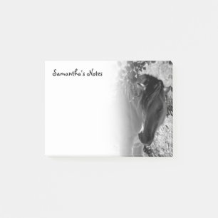 Post-It-Notes: Schwarzweiß-Pferd Post-it Klebezettel