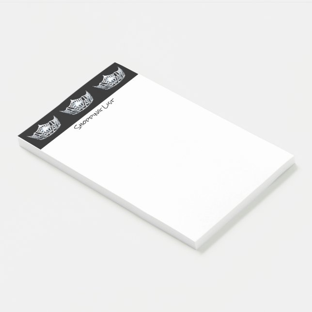 Post it Notes Shopping List Silver Crowns Post-it Klebezettel (angewinkelt)