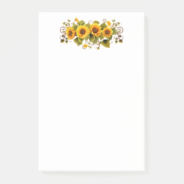 Post-it-Notes-Sonnenblumen Post-it Klebezettel (Vorderseite)