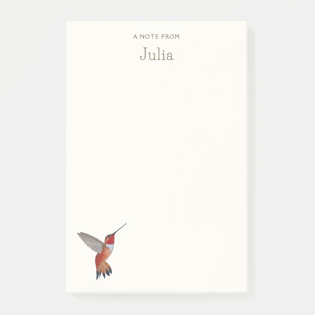 Post-it® Notes sur les colibris roux personnalisés (Devant)