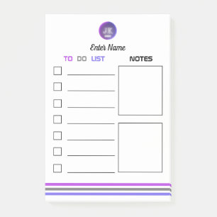 Post-it Notes to Do List Notes Section JK Logo