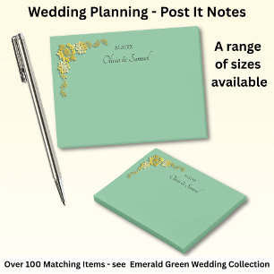 Post-It Notes Vert Emeraude & Or