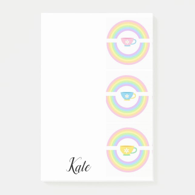 Post-it Notizblätter Regenbogen Klebezettel (Vorderseite)