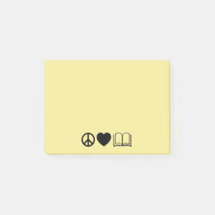 Post-It-Notizen Frieden, Liebe & Bücher Post-it Klebezettel