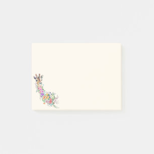 Post-it® Notizen mit floralem Giraffenmotiv