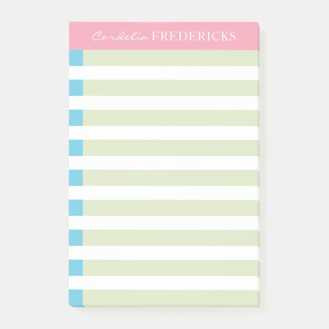 Post-it®-Notizen mit grünen Streifen Post-it Klebezettel (Vorderseite)