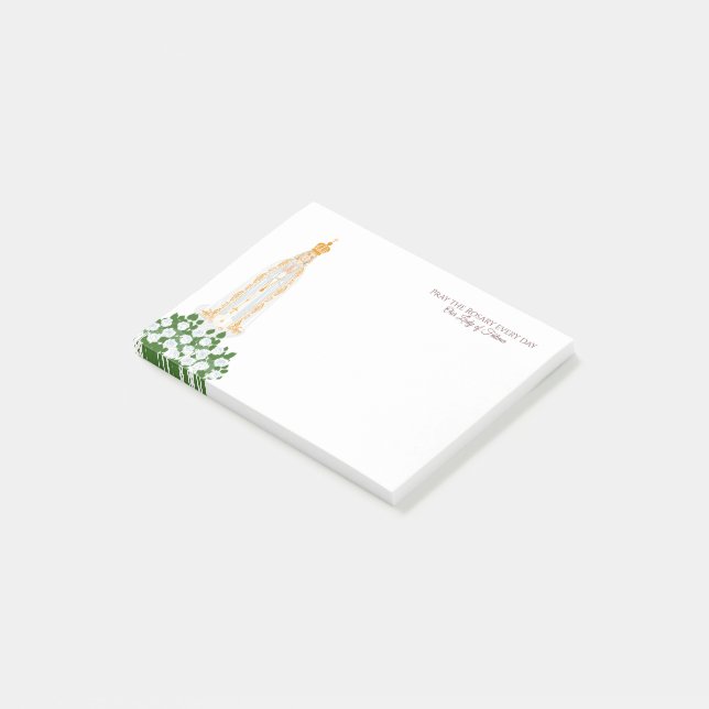 Post-it® Notre-Dame de Fatima et roses blanches (Incliné)