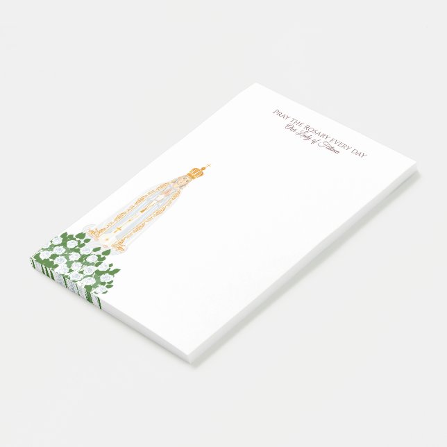 Post-it® Notre-Dame de Fatima et roses blanches (Incliné)