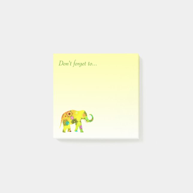 Post-it® N'oubliez pas… avec le bel éléphant (Devant)
