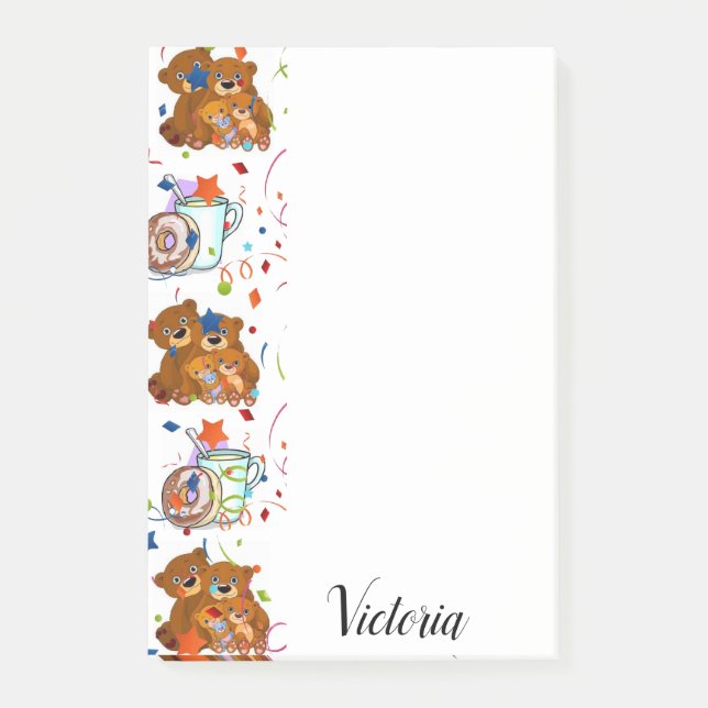 Post-it® Nounours en ours en Post-it (Devant)