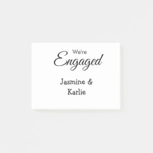 Post-it® Nous sommes un couple fiancé nom romantique simple