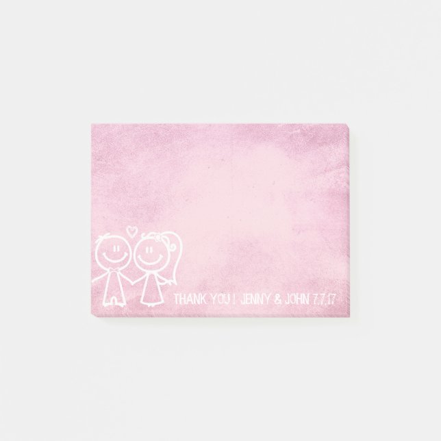 Post-it® Nouveau Mariage Favor Merci Chalkboard Rose Sweet (Devant)
