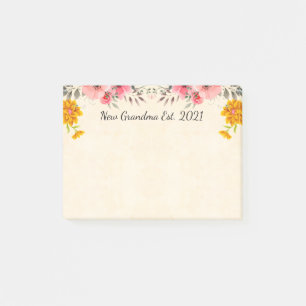 Post-it® Nouvelle grand-mère est. Frontière florale déco