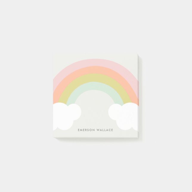 Post-it® Nuage Mignon Arc-en-ciel Pastel (Devant)