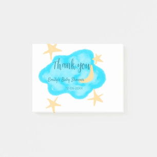Post-it® Nuages étoilés de lune aquarelle baby shower ajout