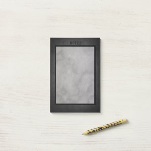 Post-it® Oasis obsidienne : Bordure noire et marbre gris