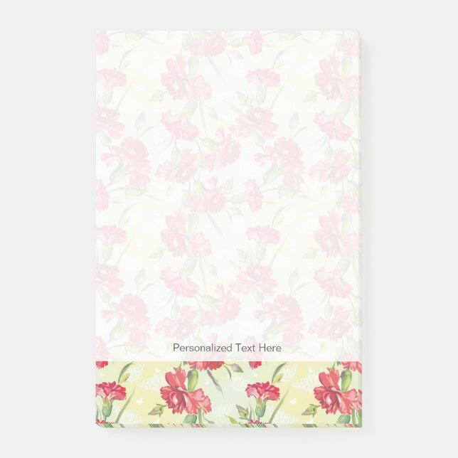 Post-it® Oeillets rouges sur le vert avec des papillons (Devant)