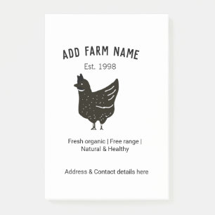 Post-it® OEufs de poulet fermier ajouter nom année adresse 