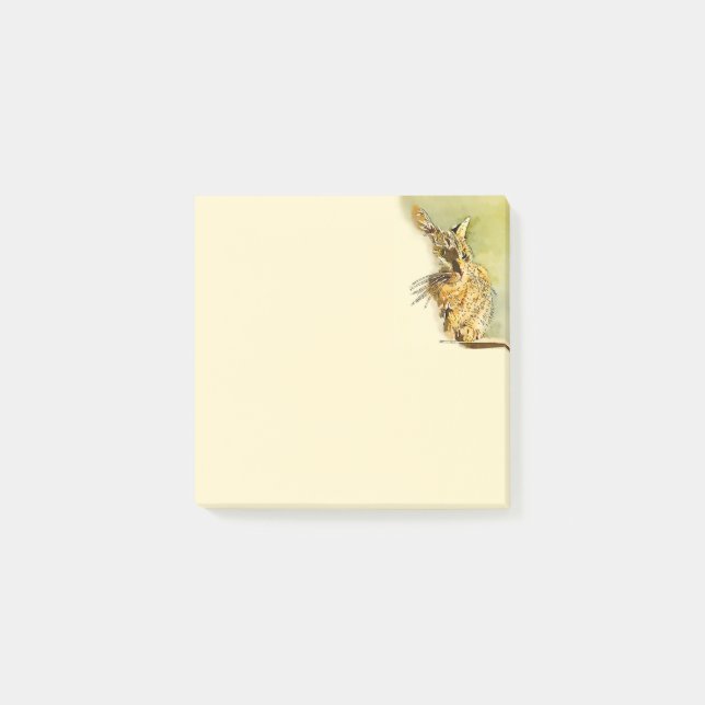 Post-it® OEuvre d'aquarelle rose du nez de coeur Tabby de c (Devant)