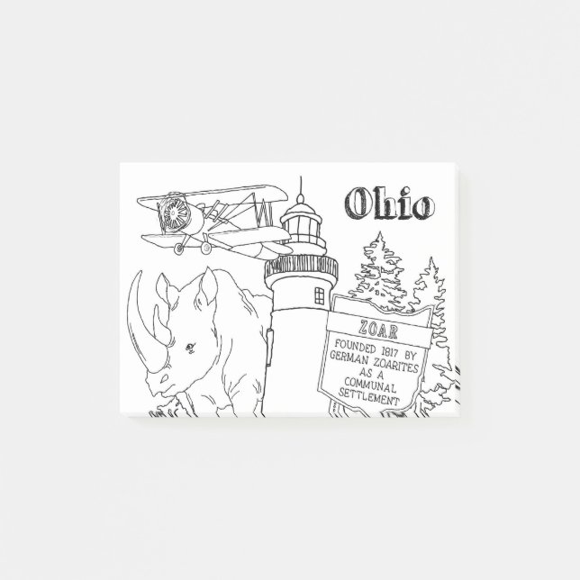 Post-it® Ohio Vacances Dessin Vacances Art Voyage Desig (Devant)