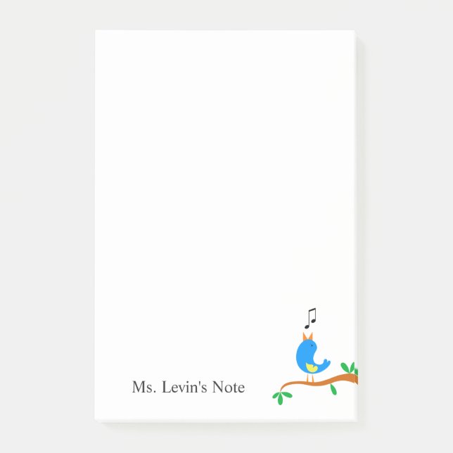 Post-it® Oiseau bleu de chant mignon sur le thème de (Devant)