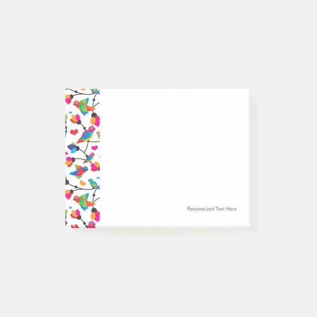 Post-it® oiseau coloré mignon de perroquet (Devant)