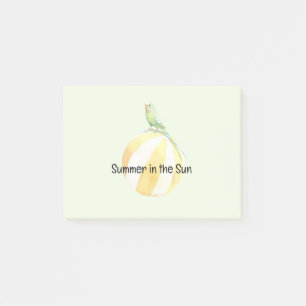 Post-it® Oiseau d'été dans le ballon de plage jaune soleil