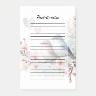 Post-it® Oiseaux d'amour de printemps Fleur de cerisier flo
