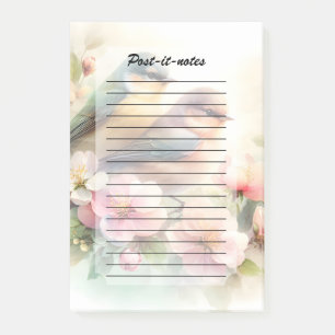 Post-it® Oiseaux de l'amour doux pastel de printemps Fleurs