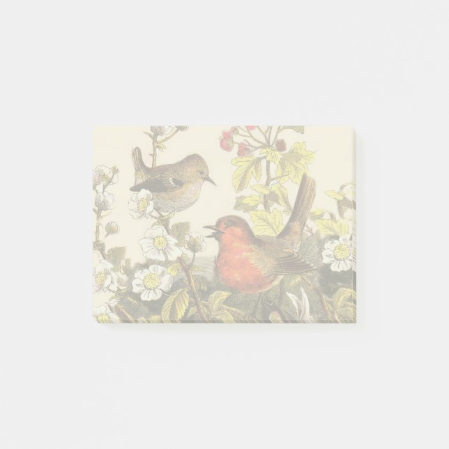 Post-it® Oiseaux de printemps Robin Oiseaux rouges (Devant)