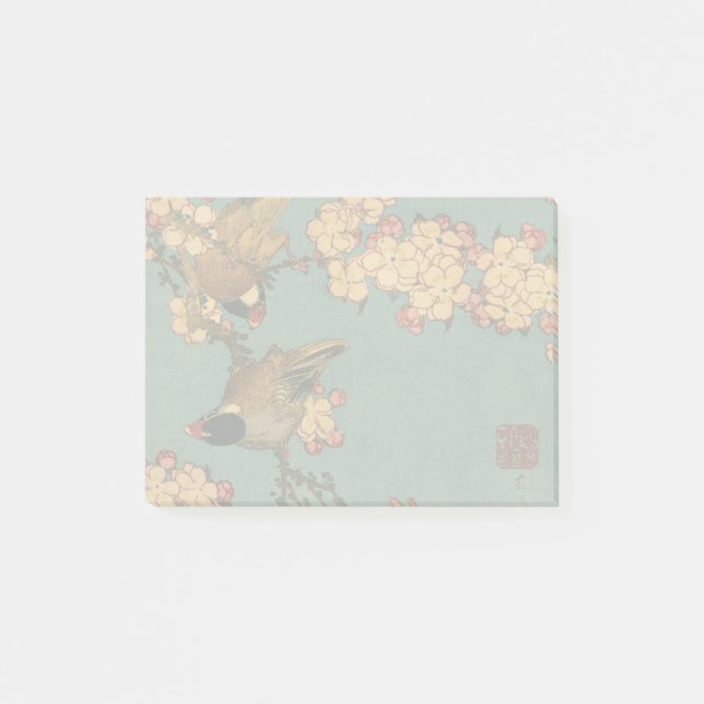 Post-it® Oiseaux Fleurs Hokusai Art Japonais (Devant)