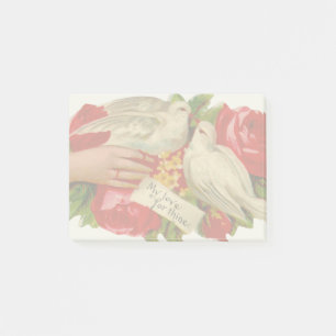 Post-it® Oiseaux vintages Victorian Love Dove Art classique