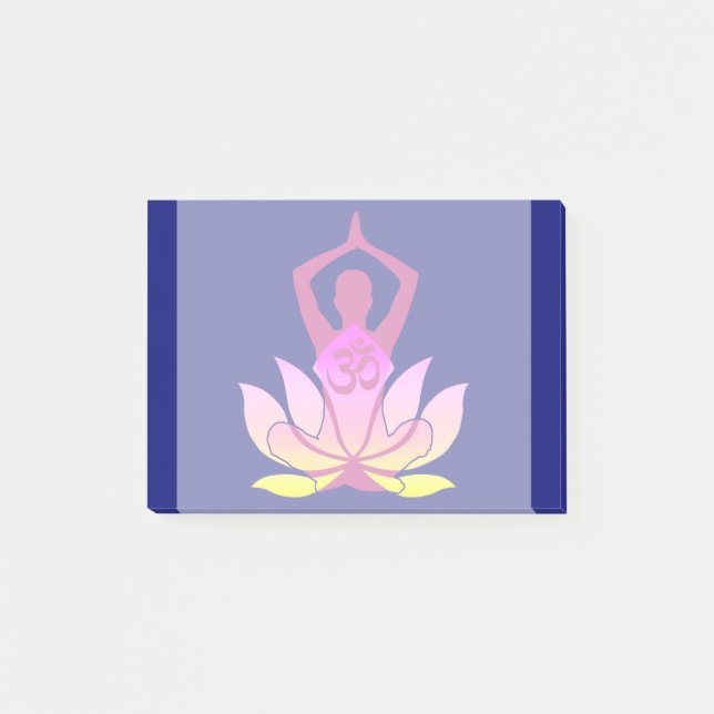 Post-it® OM Namaste Spirituelle Lotus Flower Yoga on Blue (Devant)