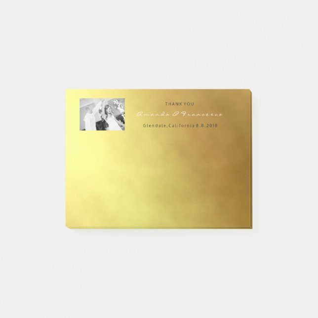 Post-it® Ombre minimale mariage Favor or Merci (Devant)