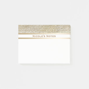 Post-it® Or Blanc Étincelle Glamour Tendance Personnalisé