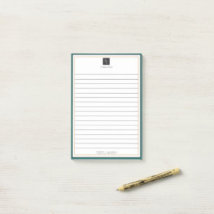 Post-it® Or blanc vert moderne avec logo d'entreprise