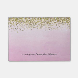 Post-it® Or et notes roses d'Ombre