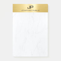 Or & Marble Moderne Simple Monogramme Modèle