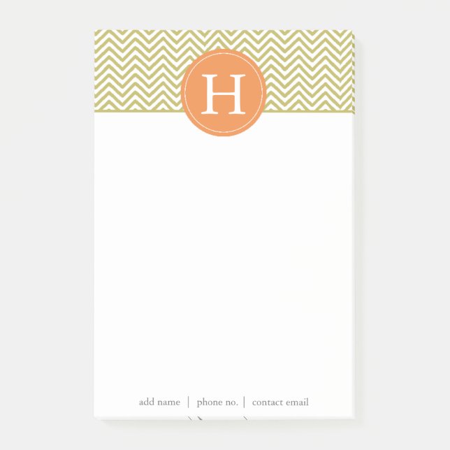 Post-it® Or métallique Chevron Monogramme2 (Devant)