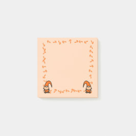 Post-it® Orange Gnomes with Mushrooms Post it Notes