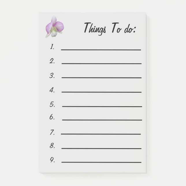 Post-it® Orchidée de papillon blanc et violet clair à faire (Devant)