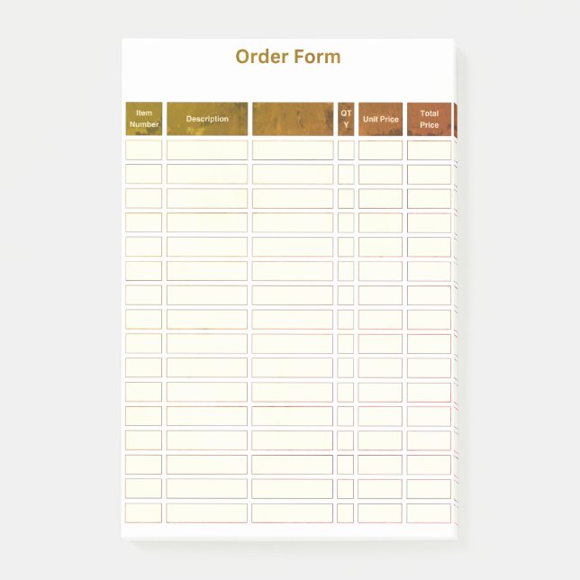 Post-it® order form post it note (Devant)