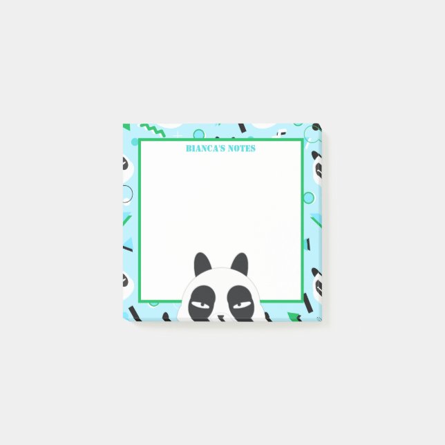 Post-it® Ours en peluche Panda Bleu Peekaboo (Devant)