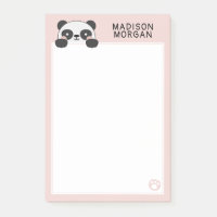 Ours en peluche rose Panda mignon & empreintes ave