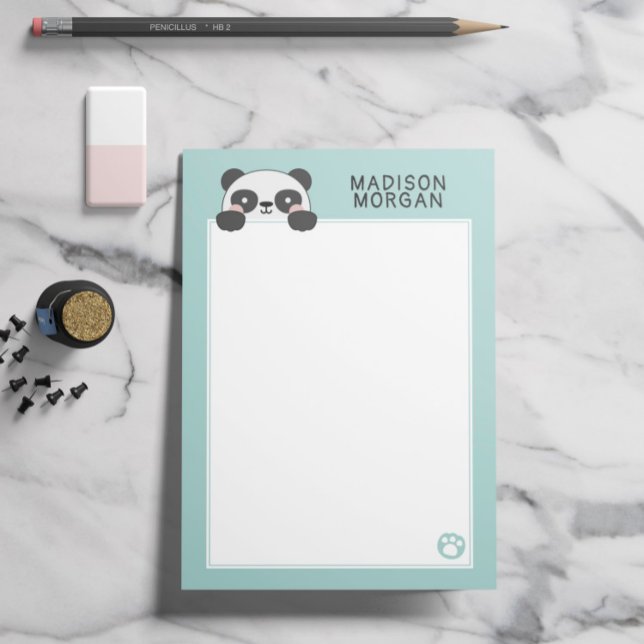 Post-it® Ours Panda Mignon Turquoise & Pattes Ajoutez Votre (Créateur téléchargé)