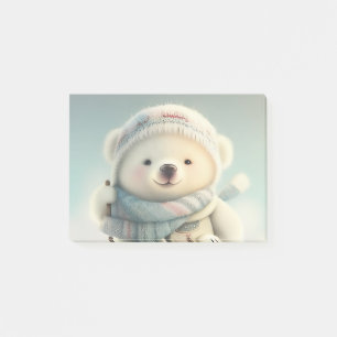 Post-it® Ours polaire mignon Ski Flocon de neige Wonderland