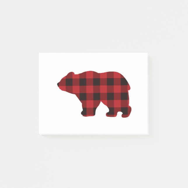 Post-it® Ours rouge et noir plat du pays (Devant)