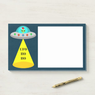 Post-it® OVNI de Noël Ho Ho Alien soucoupe volante